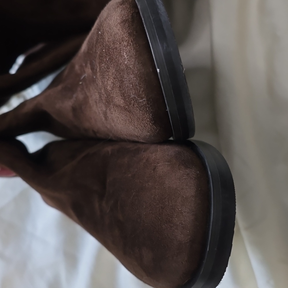 Stuart Weiztman Brown Suede Knee-High Boots - Picture 7 of 9